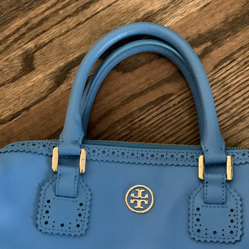 LAST CHANCE! Tory Burch Blue Leather Robinson Spectator Satchel Handbag